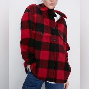 Zara Women's Oversized Buffalo Check Jacket